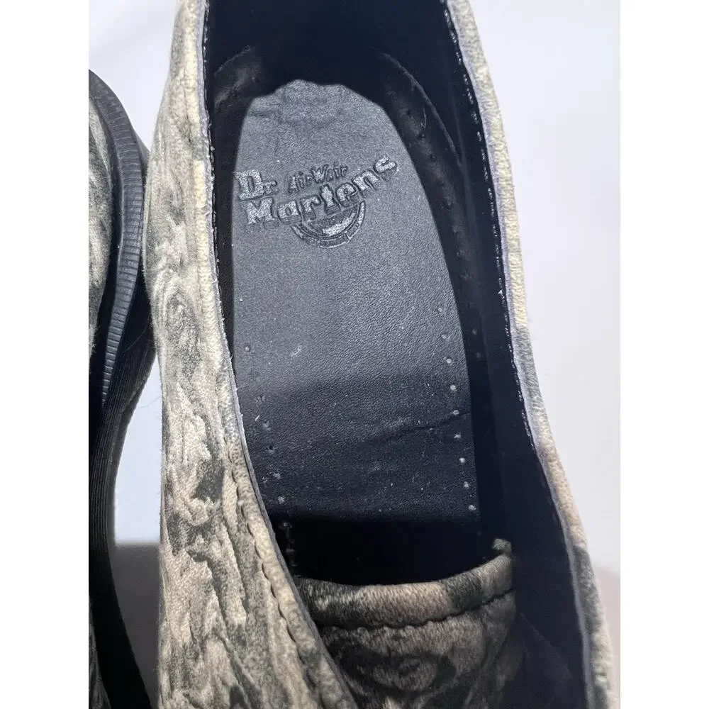 Dr Martens Lester Wild Rose Skull Canvas Oxford Shoes Men 7 Women 8 EU 39